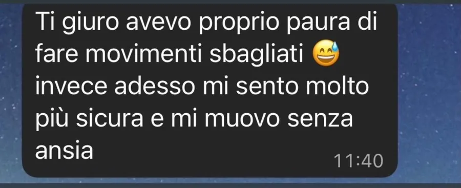 Messaggio WhatsApp di una cliente ActiveMama